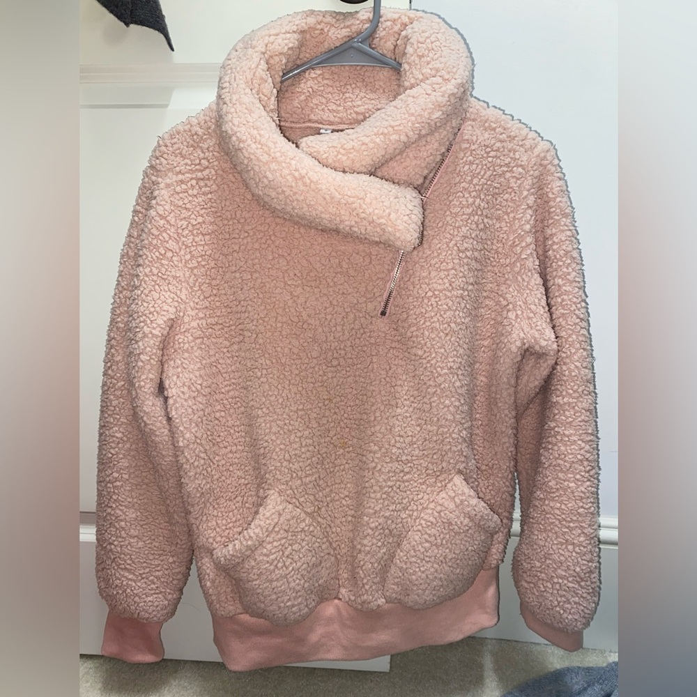 Soft Light Pink Fuzzy Pullover
